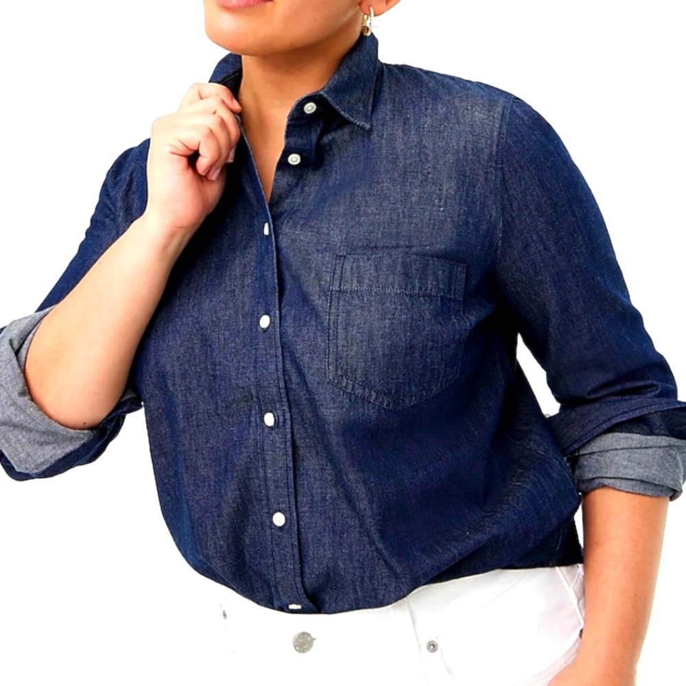 J. Crew Blue Button Down Shirt with Classic Collar